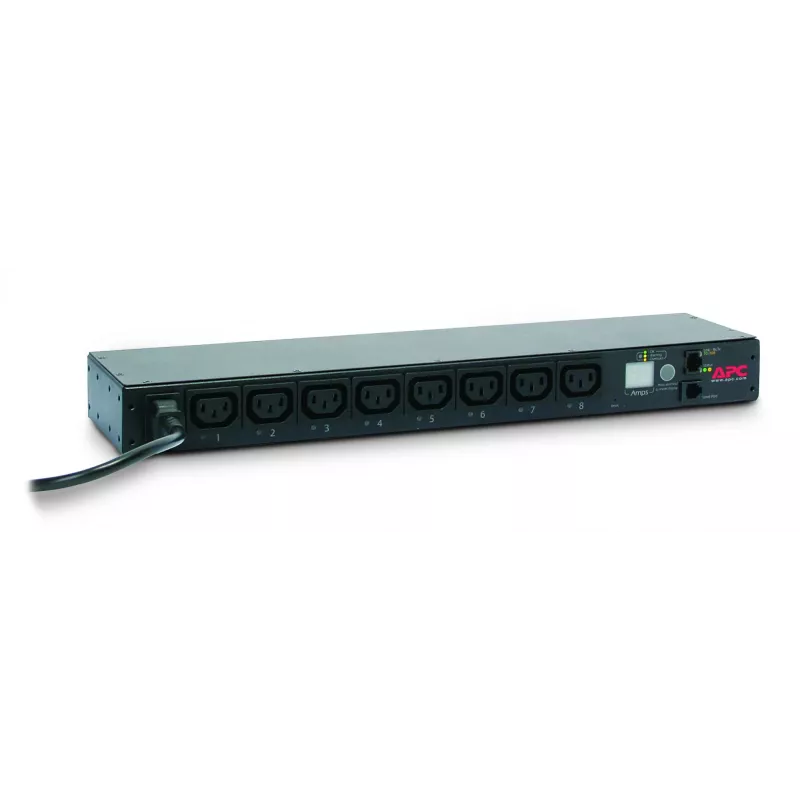 APC NetShelter Switched Rack PDU, 1U, 1PH, 2,3 kW 230 V 10 A oder 2,5 kW 208 V 12 A, 8 C13-Ausgänge, C14-Kabel