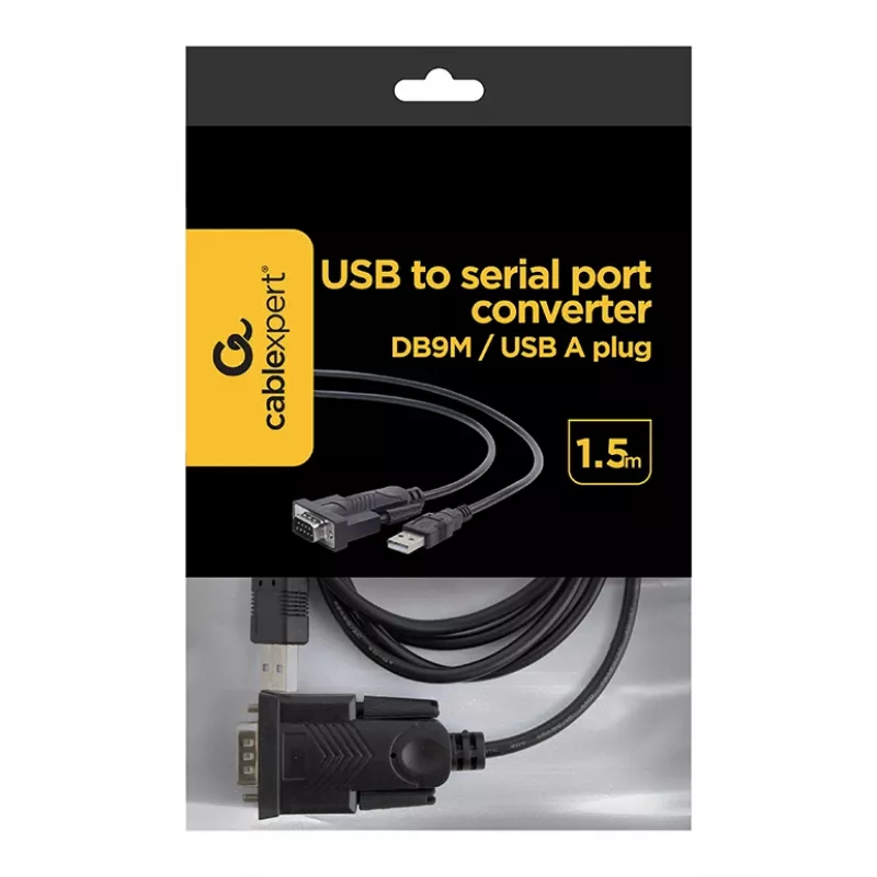 GEMBIRD USB auf DB9M RS232 PL2303TA Konverter schwarz - 1,5 m