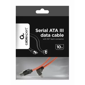 GEMBIRD SATA III Datenkabel mit 90-Grad-gewinkeltem Anschluss, 50 cm – Metallklammern