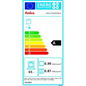 Einbau-Elektrobackofen AMICA EB7541D Fine, 65 L, Dampfreinigung, Umluft, Grill, Edelstahl