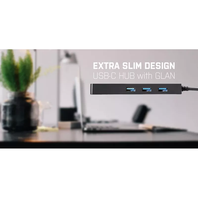 i-tec Advance USB-C schlank Passiver HUB 3 Port + Gigabit Ethernet Adapter