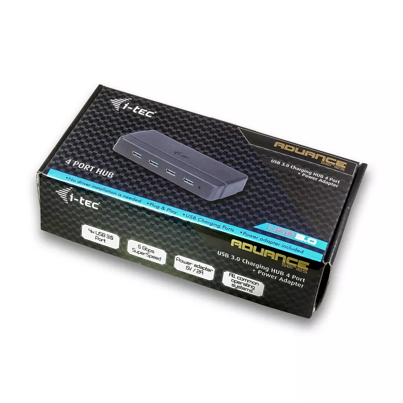 i-tec USB 3.0 Charging HUB 4 Ports Netzteil USB 3.2 Gen 1 Type-B