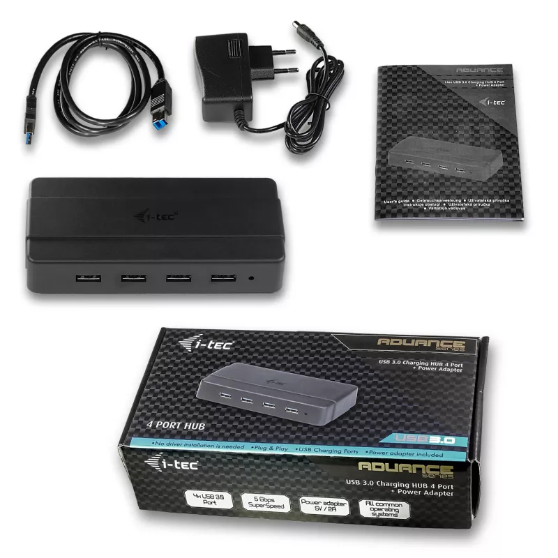 i-tec USB 3.0 Charging HUB 4 Ports Netzteil USB 3.2 Gen 1 Type-B