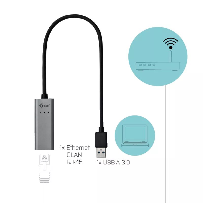 Ethernet Adapter i-tec Metal USB 3.0 U3METALGLAN