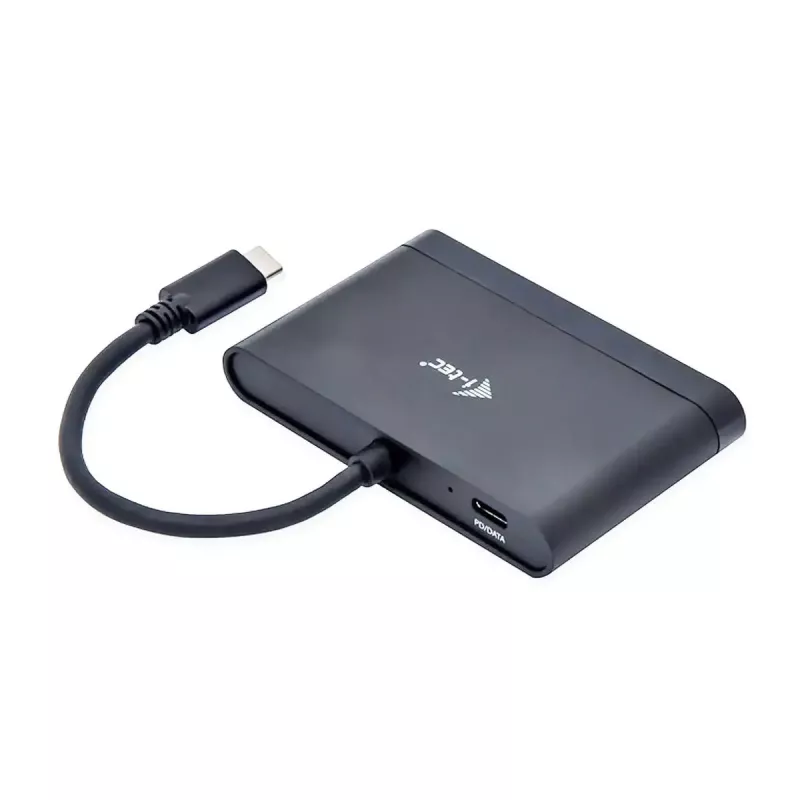 USB-C auf HDMI Reiseadapter ITEC i-tec USB C HDMI Reiseadapter PD/Daten – Schwarz, Chipsatz RTS5403/RTS5404/RTS5411/PS176, 90×58×14 mm