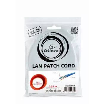 Netzwerkkabel Gembird PP6U-0.25M/B RJ-45 Cat6 0,25 m Blau