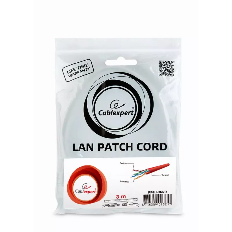 GEMBIRD Patchkabel - CAT6 - UTP - 3 m - Rot