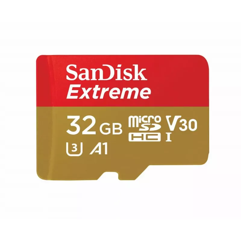 WESTERN DIGITAL SanDisk micro SDXC Extreme 32GB (A1/ V30/ U3/ UHS-I/ Cl.10/ R100/ W60) + Adapter für Action-Cam