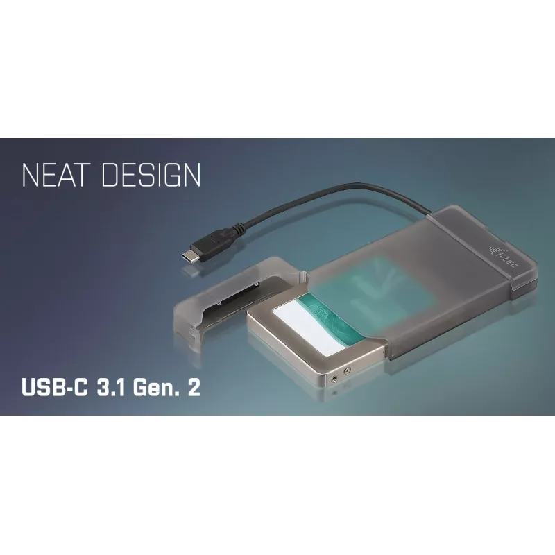 i-tec MySafe USB-C 3.1 Gen. 2 easy, HDD/SSD-Gehäuse, 2,5 Zoll, Serial ATA, Serial ATA II, Serial ATA III, 10 Gbit/s, USB-Konnektivität, Schwarz