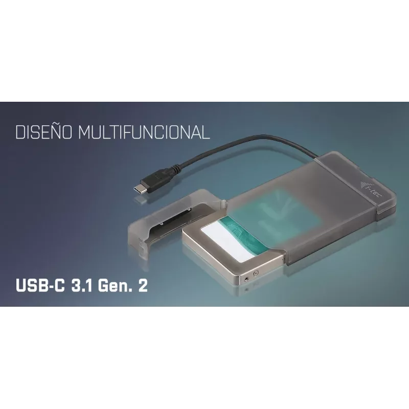 i-tec MySafe USB-C 3.1 Gen. 2 easy, HDD/SSD-Gehäuse, 2,5 Zoll, Serial ATA, Serial ATA II, Serial ATA III, 10 Gbit/s, USB-Konnektivität, Schwarz