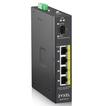 Zyxel RGS100-5P Unmanaged L2 Gigabit Ethernet (10/100/1000) Power over Ethernet (PoE) Schwarz