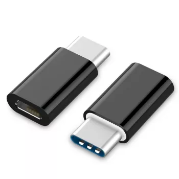 GEMBIRD USB 2.0 Type-C auf MicroUSB Adapter (CM/MicroUSB-F), Schwarz