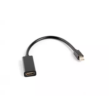 Videokabel-Adapter LANBERG Mini DisplayPort (Stecker) auf HDMI Typ A (Buchse), 0,2 m, 1920x1200 @60Hz, DisplayPort 1.2, schwarz