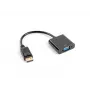 Videokabeladapter LANBERG AD-0002-BK — VGA (Buchse) auf DisplayPort (Stecker), 0,2 m, 1920×1200@60Hz, DP 1.1a, schwarz
