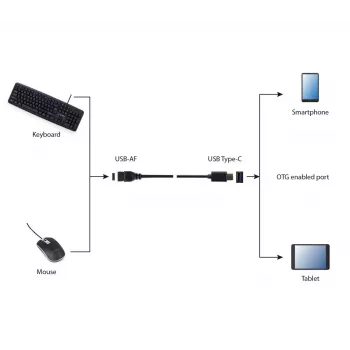 USB-Kabel Gembird A-OTG-CMAF3-01, USB‑C auf USB‑A, 0,2 m, schwarz