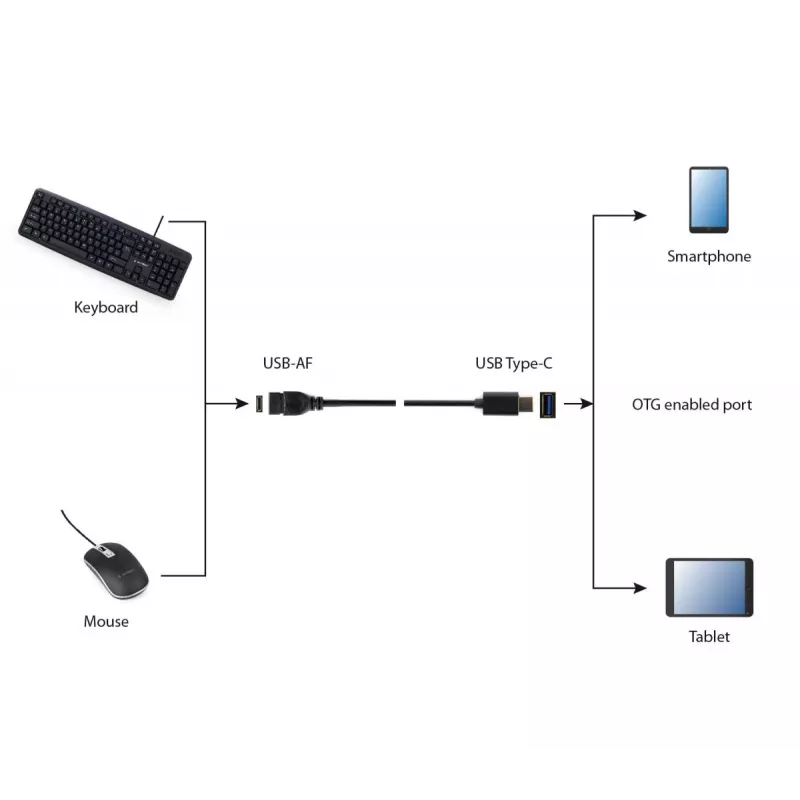 USB-Kabel Gembird A-OTG-CMAF3-01, USB‑C auf USB‑A, 0,2 m, schwarz