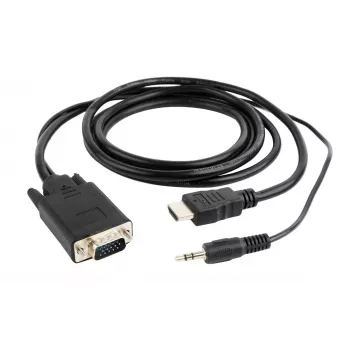 GEMBIRD HDMI-zu-VGA- und Audio-Adapterkabel, einzelner Anschluss, 3 m, schwarz