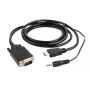 GEMBIRD HDMI-zu-VGA- und Audio-Adapterkabel, einzelner Anschluss, 3 m, schwarz