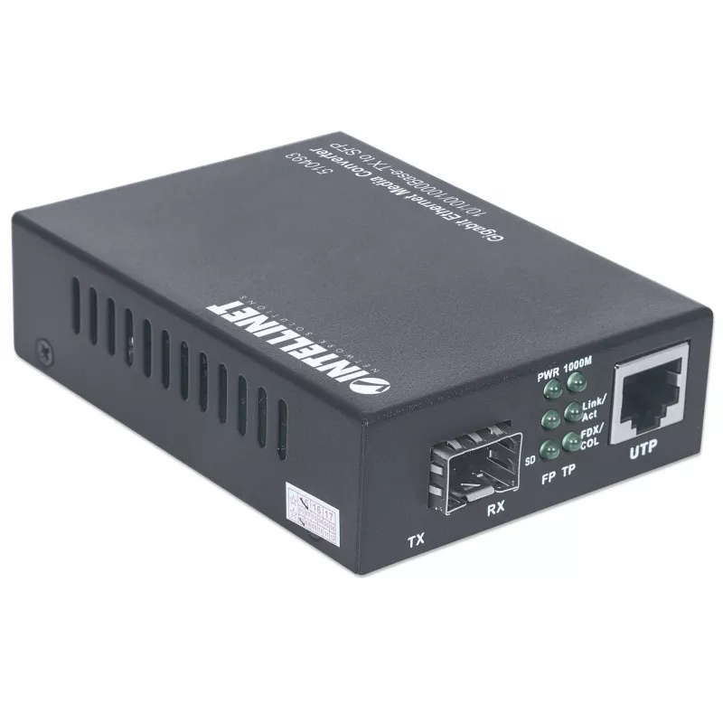 Intellinet Gigabit Ethernet to SFP Media Converter, 10/100/1000Base-Tx zu SFP-Steckplatz, leer