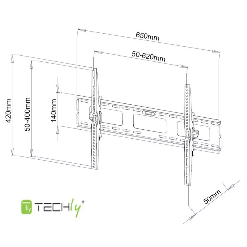 Techly 40-65 Zoll Wandhalterung für LED LCD TV Neigbar ICA-PLB 131L