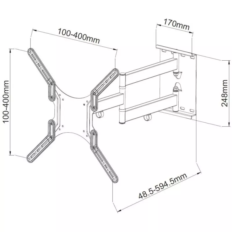 Techly 23-55 Universal LCD TV Wall Mount Bracket Schwarz” ICA-PLB 136M