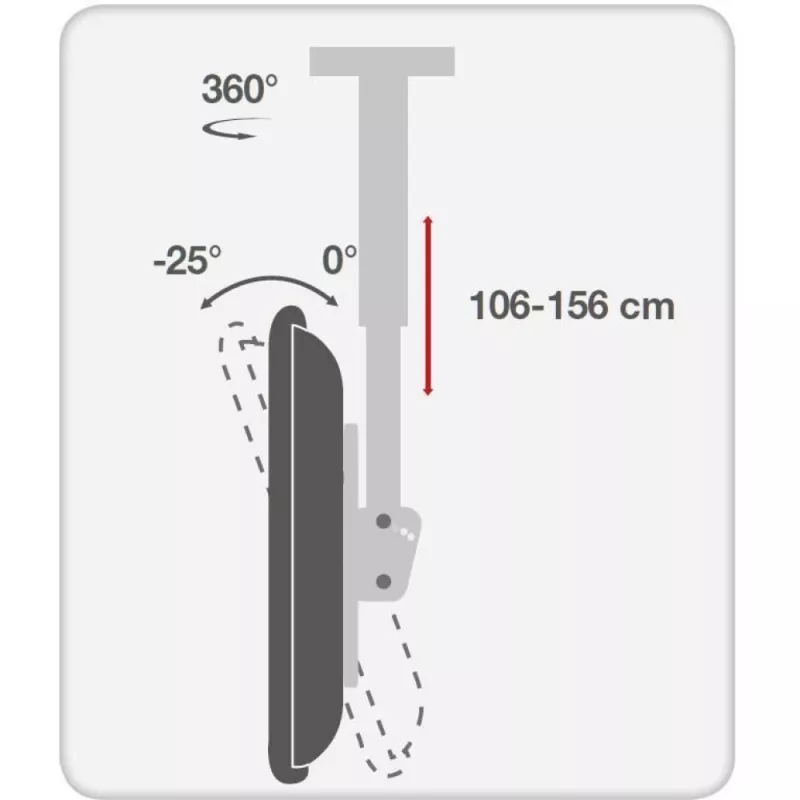 Techly 37-70 Telescopic Ceiling Long Support LED TV LCD” ICA-CPLB 946L