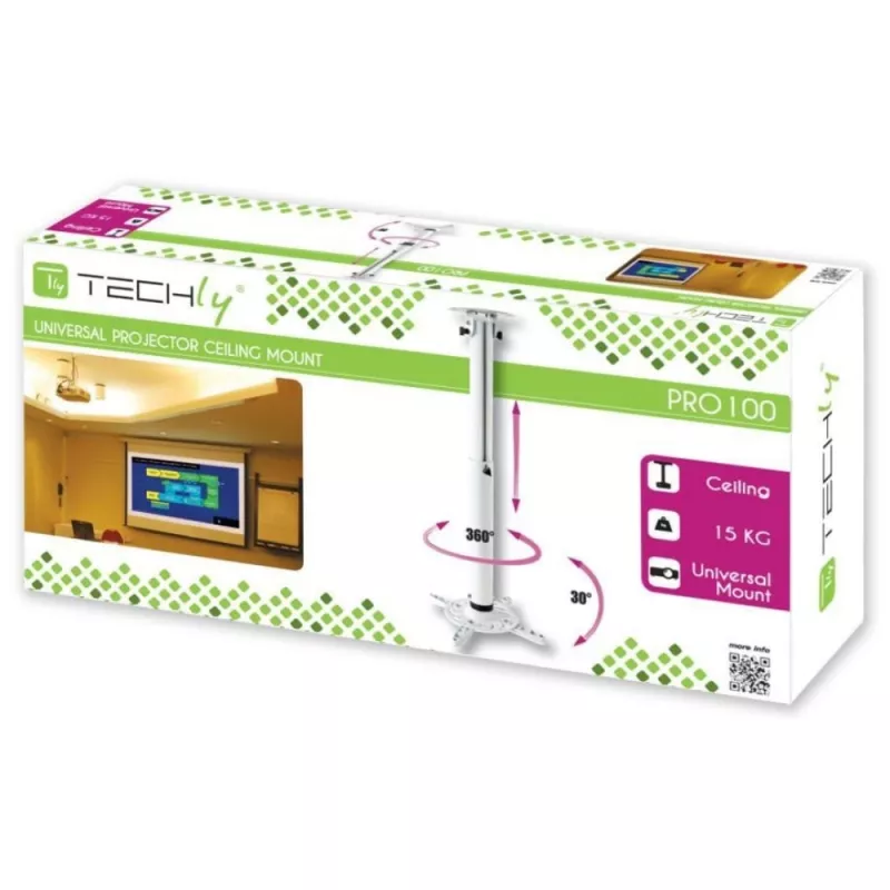 Techly Support Projector Ceiling Extension 500-770 mm Weiß ICA-PM 104MW