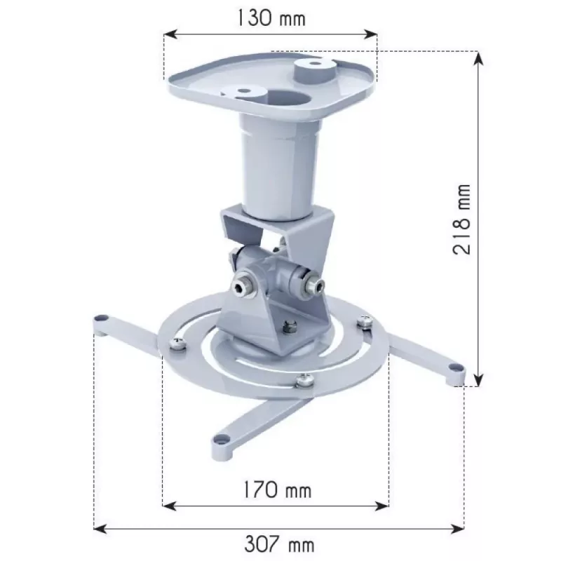 Techly Universal-Deckenhalterung für Projektor, Weiß ICA-PM 100WH
