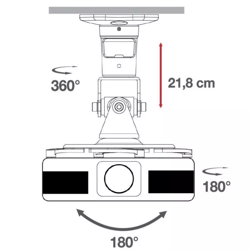 Techly Universal-Deckenhalterung für Projektor, Weiß ICA-PM 100WH