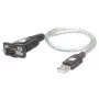USB-zu-Seriell-Adapter Techly IDATA USB-SER-2T, USB-A Stecker auf DB-9 Stecker, 0,45 m, transparent weiß