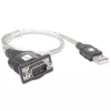 USB-zu-Seriell-Adapter Techly IDATA USB-SER-2T, USB-A Stecker auf DB-9 Stecker, 0,45 m, transparent weiß