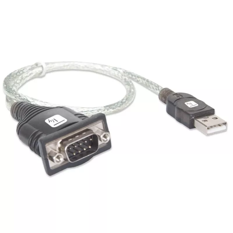 USB-zu-Seriell-Adapter Techly IDATA USB-SER-2T, USB-A Stecker auf DB-9 Stecker, 0,45 m, transparent weiß