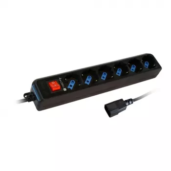 Techly Leistung Strip 6 Sockets Schwarz with VDE Plug IUPS-PCP-6V
