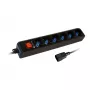 Techly Leistung Strip 6 Sockets Schwarz with VDE Plug IUPS-PCP-6V
