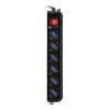 Techly Leistung Strip 6 Sockets Schwarz with VDE Plug IUPS-PCP-6V