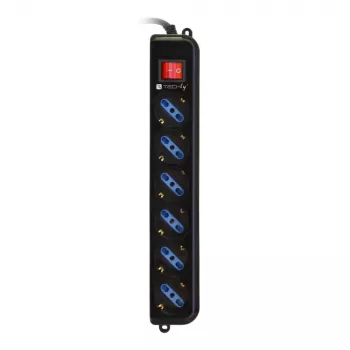 Techly Leistung Strip 6 Sockets Schwarz with VDE Plug IUPS-PCP-6V