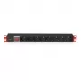 Techly I-CASE STRIP-81UD power distribution unit (PDU) 8 AC outlet(s) 1U Schwarz, Rot