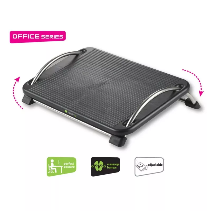 Techly Verstellbare Fußstütze ICA-FR 13, Schwarz, ABS-Kunststoff, 430 mm, 280 mm, 1,24 kg
