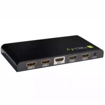 Techly Splitter HDMI 4-fach 4K*2K IDATA HDMI-4K4, HDMI, 4x HDMI, 1x HDMI F, 4096 x 2160 Pixel, Schwarz, 36 bit