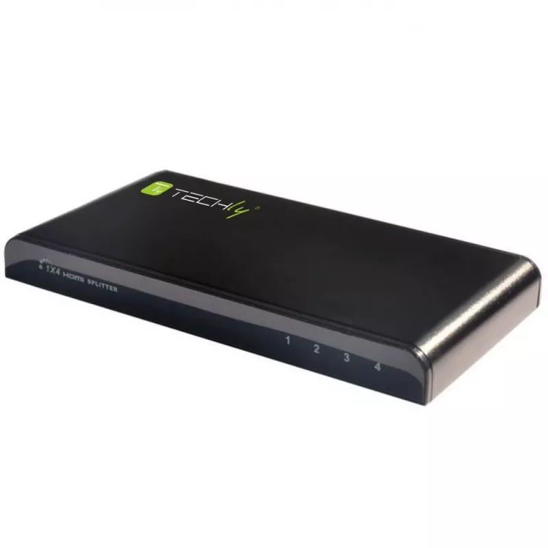 Techly Splitter HDMI 4-fach 4K*2K IDATA HDMI-4K4, HDMI, 4x HDMI, 1x HDMI F, 4096 x 2160 Pixel, Schwarz, 36 bit