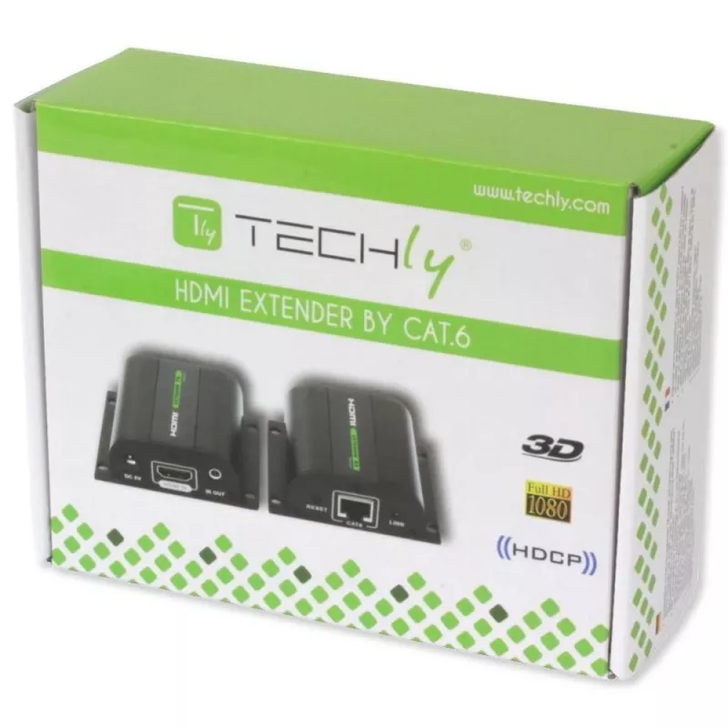 Techly Extender HDMI Full HD über Kabel Cat.5E / 6 / 6A / 7 max. 60 m Autoregulated IDATA EXT-E70I