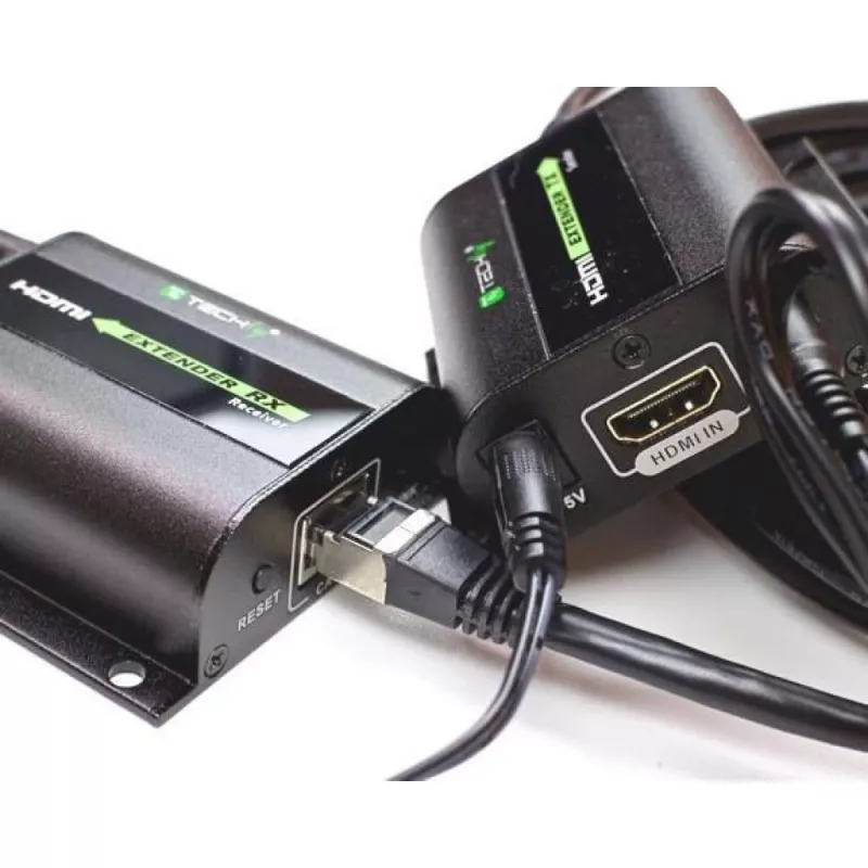 Techly Extender HDMI Full HD über Kabel Cat.5E / 6 / 6A / 7 max. 60 m Autoregulated IDATA EXT-E70I