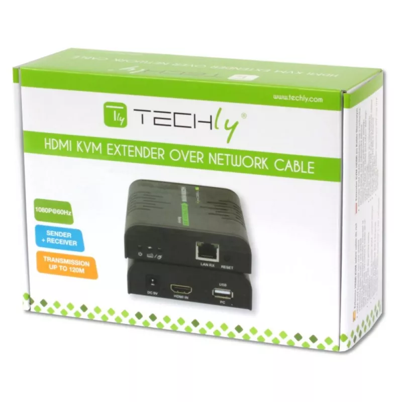 Techly IDATA HDMI-KVM2 KVM-Extender Sender & Empfänger