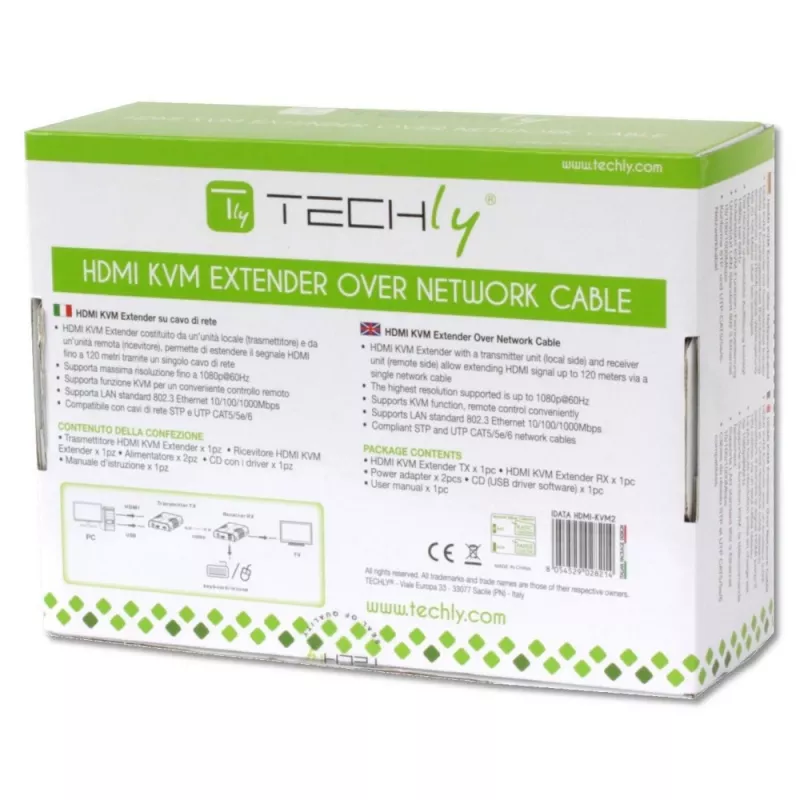 Techly IDATA HDMI-KVM2 KVM-Extender Sender & Empfänger