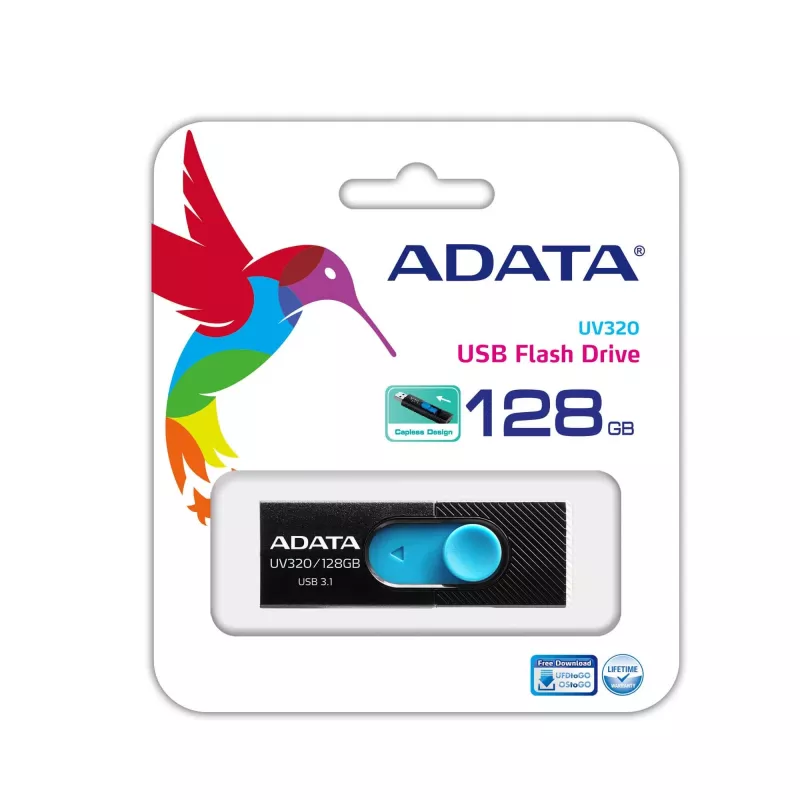 ADATA UV320 USB-Flash-Laufwerk 128 GB USB Typ-A 3.2 Gen 1 (3.1 Gen 1) Schwarz, Blau