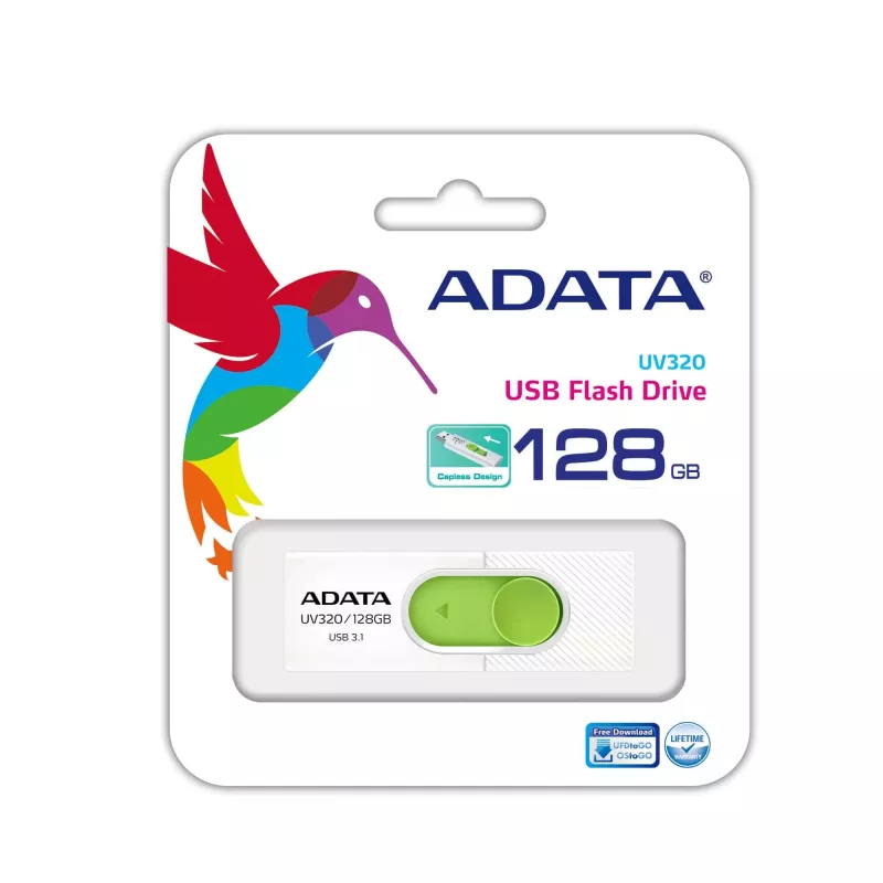 ADATA UV320 USB-Stick 128 GB USB Typ-A 3.2 Gen 1 (3.1 Gen 1) Grün, Weiß