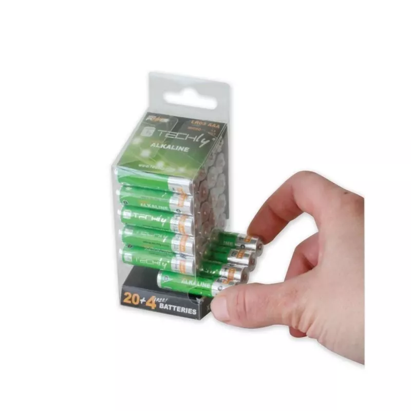 Techly Multipack 24 Batterien High Power Mini Stilo AAA Alkaline LR03 1,5V IBT-KAL-LR03-B24T