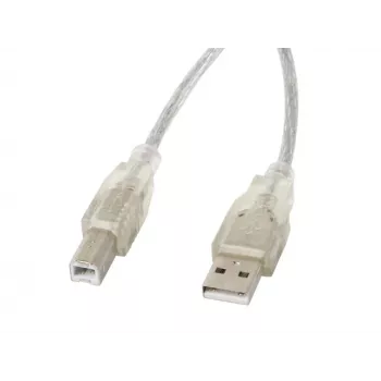 LANBERG USB-Kabel USB 2.0 USB B – 3 m Transparent