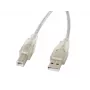 LANBERG USB-Kabel USB 2.0 USB B – 3 m Transparent