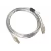 LANBERG USB-Kabel USB 2.0 USB B – 3 m Transparent